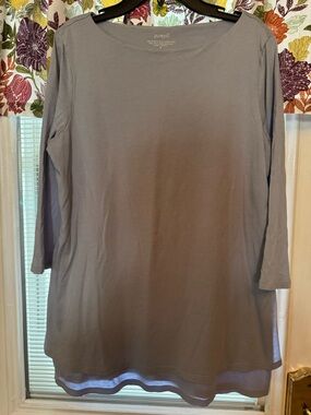 Pure Jill Women's blue 3/4 Scoop Neck Tunic